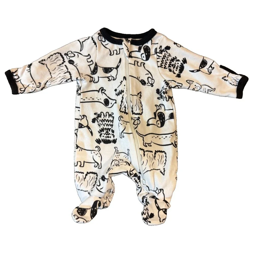 Wonder Nation Baby Boy Sleeper Preemie Zipper Outfit Romper One Piece Pajama Dog